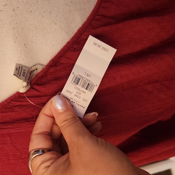 NWT American Eagle one sleeve crop blouse L - Picture 5 of 5